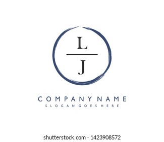 initials letter LJ handwriting logo vector template