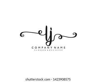 initials letter LJ handwriting logo vector template