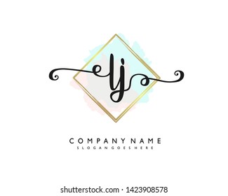 initials letter LJ handwriting logo vector template