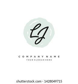 initials letter LJ handwriting logo vector template
