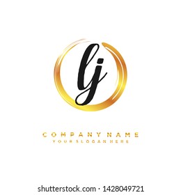 initials letter LJ handwriting logo vector template