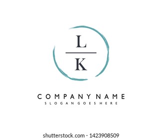 initials letter LK handwriting logo vector template