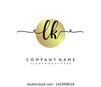 initials letter LK handwriting logo vector template
