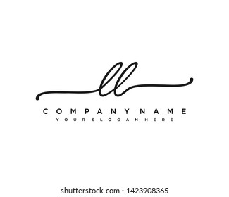 initials letter LL handwriting logo vector template