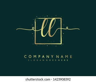 initials letter LL handwriting logo vector template