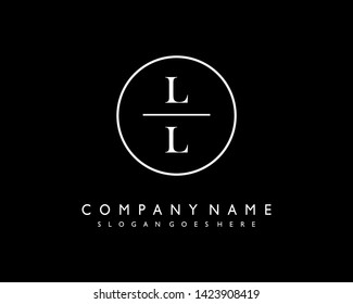 initials letter LL handwriting logo vector template