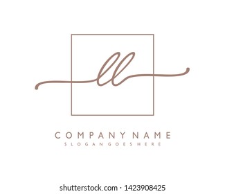 initials letter LL handwriting logo vector template