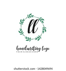 initials letter LL handwriting logo vector template