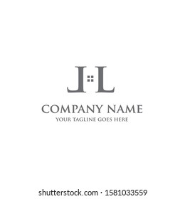 
the initials letter LL for real estate or housing logos