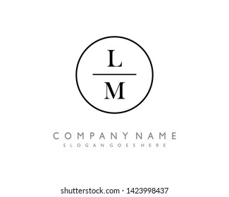 initials letter LM handwriting logo vector template