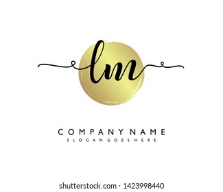 initials letter LM handwriting logo vector template