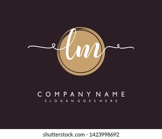initials letter LM handwriting logo vector template