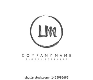 initials letter LM handwriting logo vector template