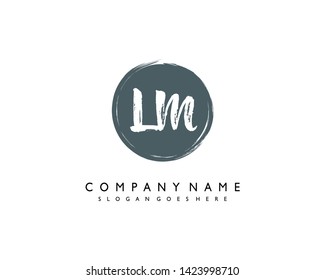 initials letter LM handwriting logo vector template