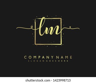 initials letter LM handwriting logo vector template