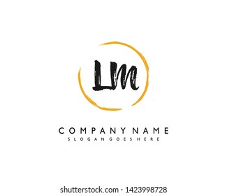 initials letter LM handwriting logo vector template
