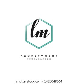 initials letter LM handwriting logo vector template