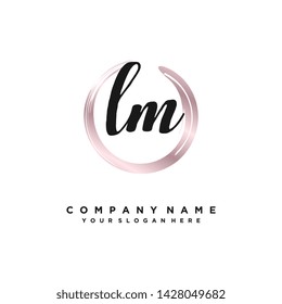 initials letter LM handwriting logo vector template