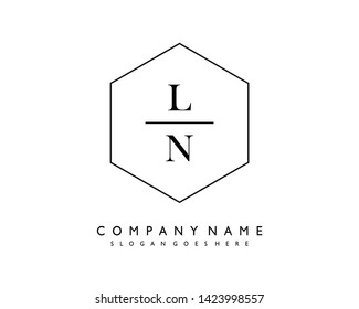 initials letter LN handwriting logo vector template