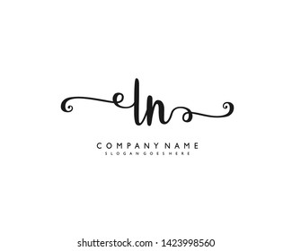 initials letter LN handwriting logo vector template