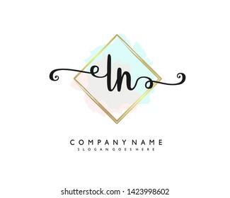initials letter LN handwriting logo vector template