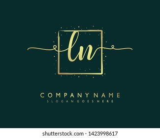 initials letter LN handwriting logo vector template