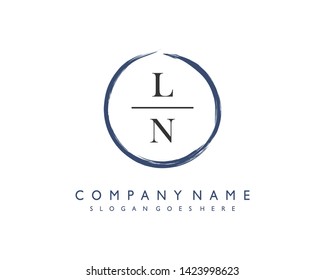 initials letter LN handwriting logo vector template