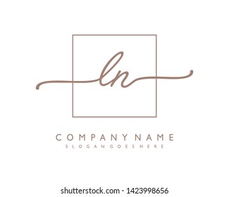 initials letter LN handwriting logo vector template