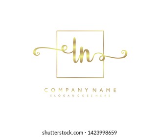 initials letter LN handwriting logo vector template