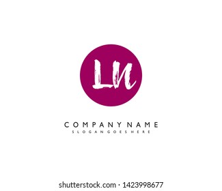 initials letter LN handwriting logo vector template