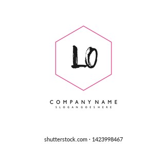 initials letter LO handwriting logo vector template