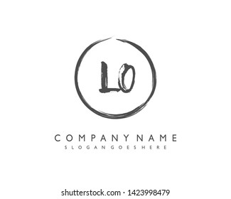 initials letter LO handwriting logo vector template