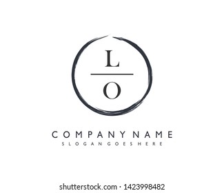 initials letter LO handwriting logo vector template