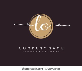 initials letter LO handwriting logo vector template