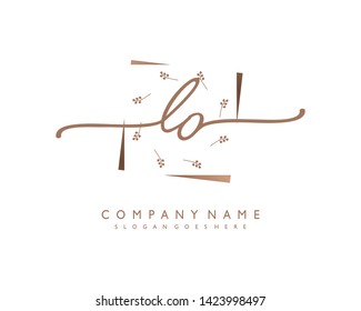 initials letter LO handwriting logo vector template