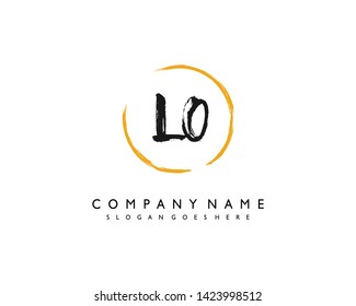 initials letter LO handwriting logo vector template