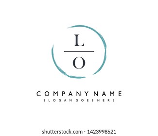 initials letter LO handwriting logo vector template