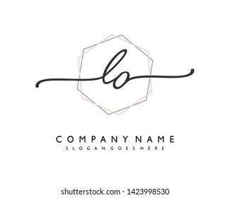initials letter LO handwriting logo vector template