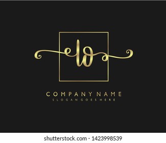 initials letter LO handwriting logo vector template