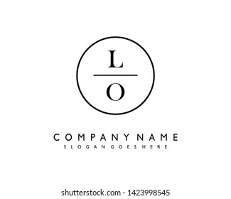 initials letter LO handwriting logo vector template