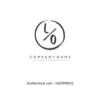 initials letter LO handwriting logo vector template