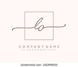 initials letter LO handwriting logo vector template