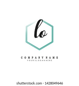 initials letter LO handwriting logo vector template