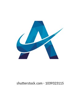 A initials letter lowpoly logo