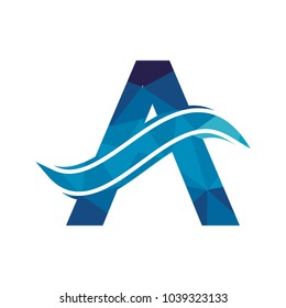 A initials letter lowpoly logo