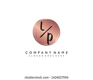 initials letter LP handwriting logo vector template