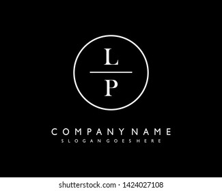initials letter LP handwriting logo vector template