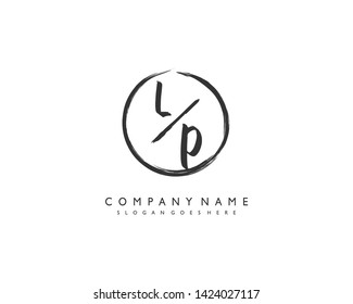 initials letter LP handwriting logo vector template