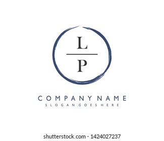 initials letter LP handwriting logo vector template