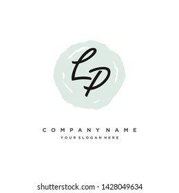 initials letter LP handwriting logo vector template